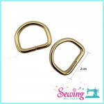 RING - D SHAPE-METAL-2CM (2PCS/PK)